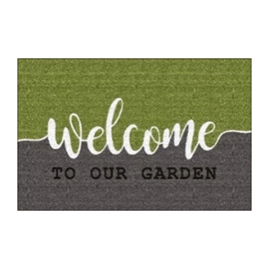 DEHEE Tapis Coco Welcome Gris/Vert_40x60cm - INTEX-DEHEE