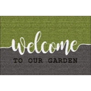 DEHEE Tapis Coco Welcome Gris/Vert_40x60cm - INTEX-DEHEE