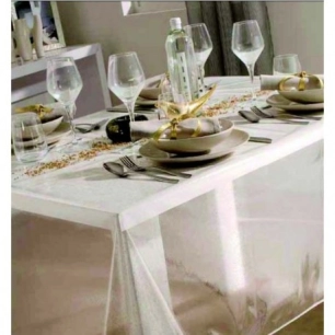 CALITEX Nappe pailletée_argent_140x300cm - CALITEX