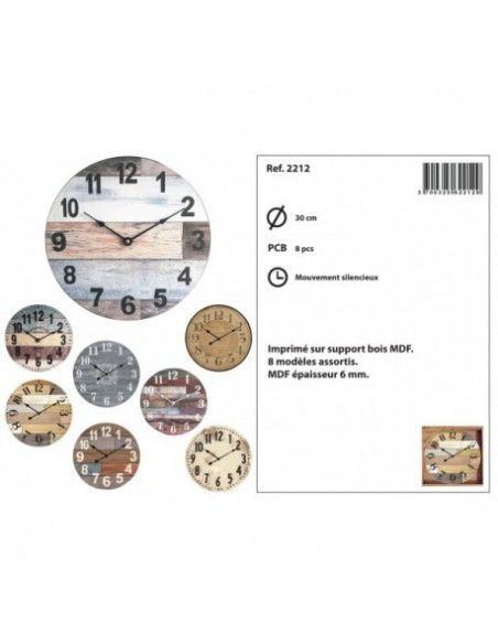 KATAMEX Pendule bois MDF_2234_o_25cm - KATAMEX