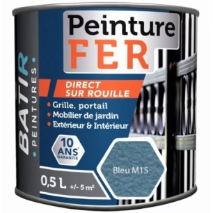Peinture BATIR Fer martelé 2.5 Litre noir - BATIR