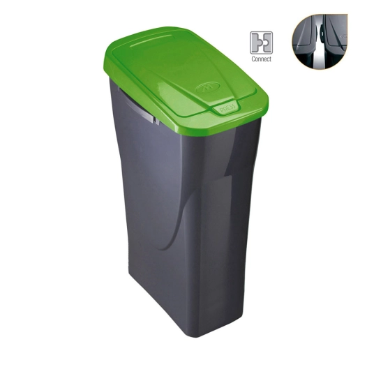 Seau Ecobin 25 Litres Avec Couvercle Vert 21,5x36x51cm (largeur/profondeur/hauteur)