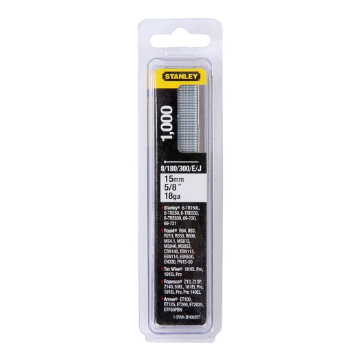 Boite 1000 Clous/Brad 8/300/E/Type J - 15mm 1-Swk-Bn0625t Stanley