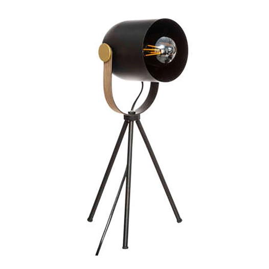 Lampe Trépied Modele ''ACTION'' E27 Couleur Noir