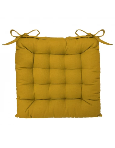 Coussin De Chaise Couleur Moutarde 38x38cm