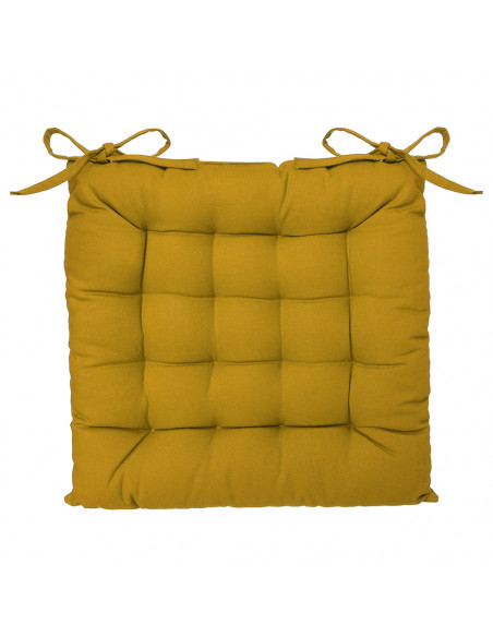 Coussin De Chaise Couleur Moutarde 38x38cm