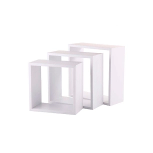 Set 3 Étagères Cube Blanc 3 Tailles