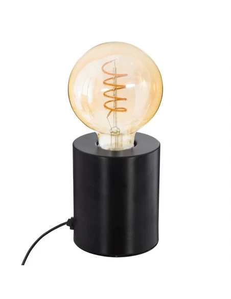 Lampe De Table Noire 10,5x9cm E27 (AMPOULE Non Inclus)