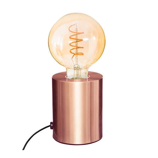 Lampe De Table Cuivre 10,5x9cm E27 (AMPOULE Non Inclus)