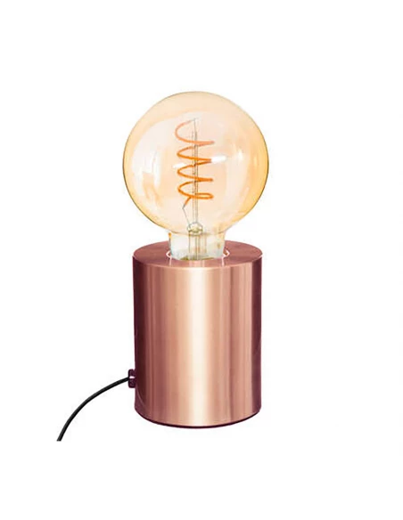 Lampe De Table Cuivre 10,5x9cm E27 (AMPOULE Non Inclus)