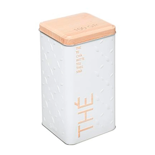 3 Boîte Métallique Pour Thé 100 Gr. Mod.Scandi Nature