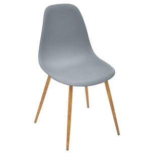 Chaise De Salle A Manger Gris Collection 'TAHO' 47x53x85cm - ATMOSPHERA