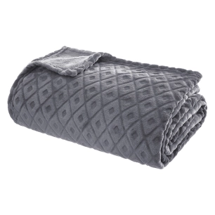 Plaid / Couverture 230x180cm Modèle 'WINTER Rhombus' Couleur Gris.