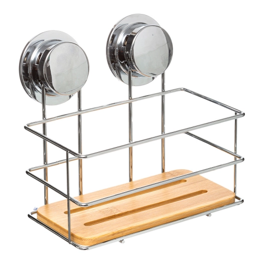 Support De Douche En Bambou Avec Ventouses.