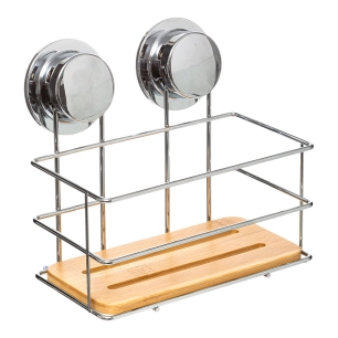 Support De Douche En Bambou Avec Ventouses.