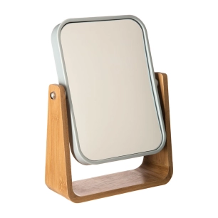 Miroir De Salle De Bain Avec Pied En Bambou Collection Naturéo.