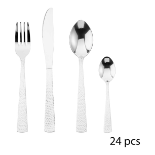 Couverts De Table 24 Pieces Modele Or Inox