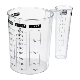 3 Verre mesureur Avec Deux vases Différents 1 litre