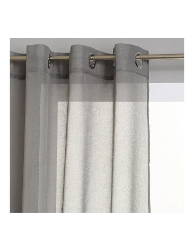 Voilage Couleur Marron Avec Oeillets, Polyester, 240cmx140cm