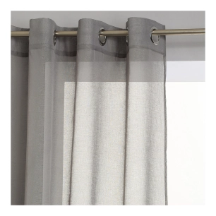 Voilage Couleur Marron Avec Oeillets, Polyester, 240cmx140cm