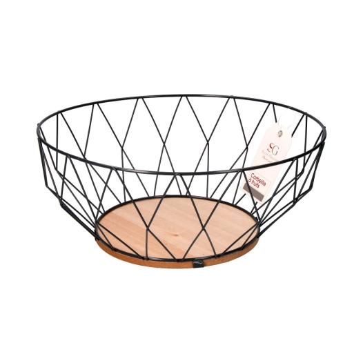 Panier À Fruits Metallique, Modèle Baltik, Couleur Grise, 28 Cms.