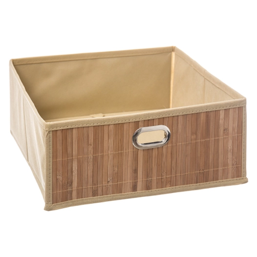 Panier Pour Meuble De Salle De Bain En Bambou Naturel 31x31x13.5cm