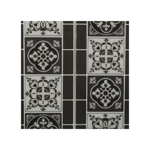 Décoratif Tuile Autocollant Modèle Couleur Noire