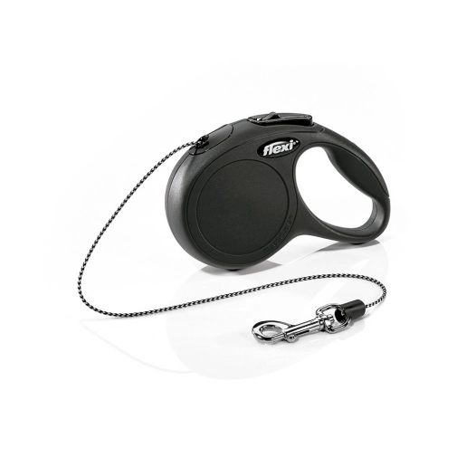 Laisse Extensible Flexi Classic 5mt De Corde Taille Xs Jusqu'à 12kg Couleur Noire Nayeco