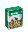Boîte 100 Unités. Vis A Bois Spax Cab. Plat Yellox 3.0x20mm Spax