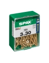 Boîte 100 Unités. Vis A Bois Spax Cab. Plat Yellox 3.0x30mm Spax