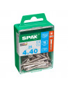 Boîte 25 Unités. Vis A Bois Spax Cab. Plat Inox A2 4.0x40mm Spax