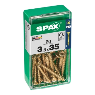 Boîte 20 Unités. Vis A Bois Spax Cab. Plat Yellox 3.5x35mm Spax
