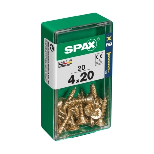 5 Boîte 20 Unités. Vis A Bois Spax Cab. Plat Yellox 4.0x20mm Spax