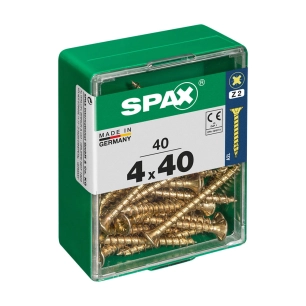 Boîte 40 Unités. Vis A Bois Spax Cab. Plat Yellox 4,0x40mm Spax