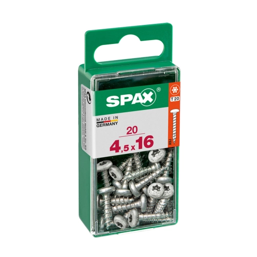 Boîte 20 Unités. Vis A Bois Spax Cab. Ronde Wirox 4.5x16mm Spax
