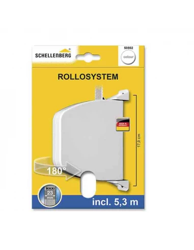 Enrouleur Pivotant 180° 34x188x156mm Blanc