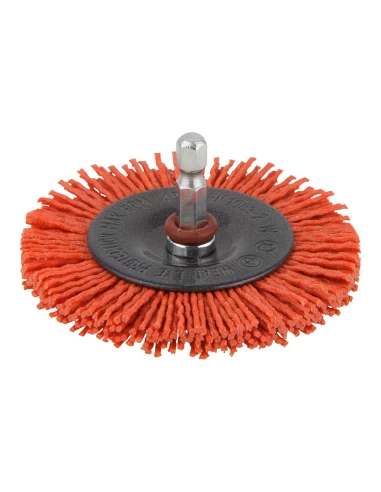 3 Brosse À Disque En Nylon, 1/4 Axe Hexagonal Ø75x10mm 1500000 Wolfcraft