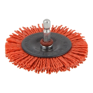 3 Brosse À Disque En Nylon, 1/4 Axe Hexagonal Ø75x10mm 1500000 Wolfcraft