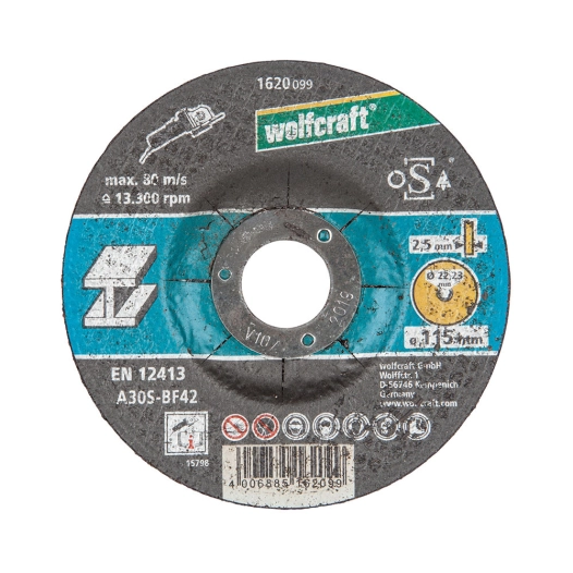 Disque De Coupe Pour Metal Ø115x2,5x22,23mm. 1620099 Wolfcraft