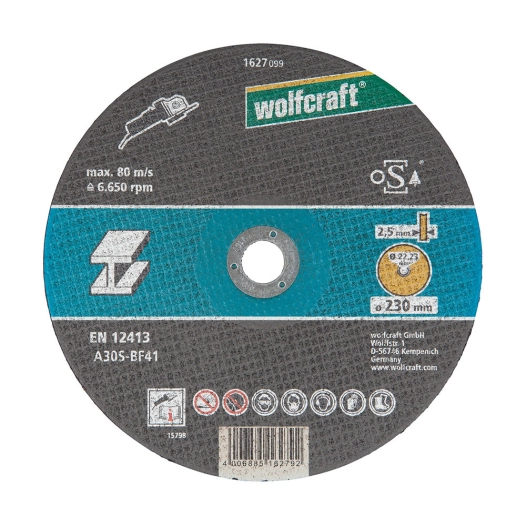 Disque De Coupe Pour Metal Ø230x2,5x22,23mm. 1627099 Wolfcraft