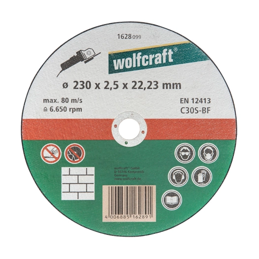 Disque De Coupe Pour Pierre Ø230x2,5x22,23mm. 1628099 Wolfcraft
