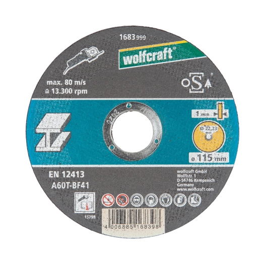 Disque De Coupe Pour Metal Ø115x1,0x22,23mm. 1683999 Wolfraft