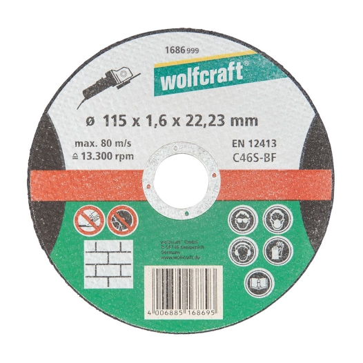 Disque De Coupe De Precision Pour Pierre Ø115x1,6x22,23mm. 1686999 Wolfcraft