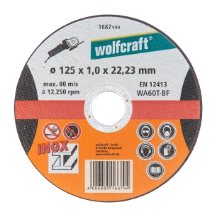 Disque De Coupe De Precision Pour Acier Inoxydable Ø125x1,0x22,23mm. 1687999 Wolfcraft