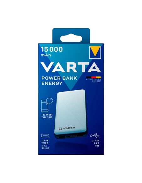 Power Bank Energy 15.000ma Varta 100/240v 74x21x138mm
