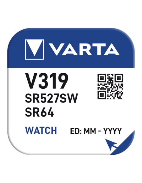 Micro Pile Bouton Varta Silver Sr64 - V319 1,55v (EMBALLAGE 1 Unit) Ø5,8x2,7mm