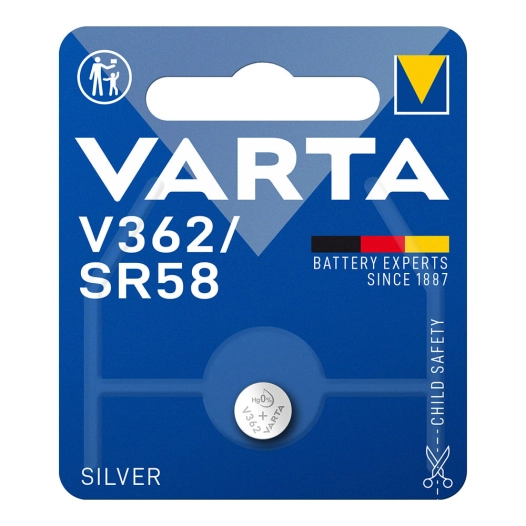 Micro Pile Bouton Varta Silver Sr58 - V362 1,55v (BLISTER 1 Unit) Ø7,9x2,1mm