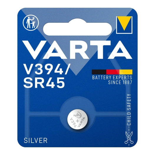 Micro Pile Bouton Varta Silver Sr45 - V394 1,55v (EMBALLAGE 1 Unit) Ø9,5x3,6mm