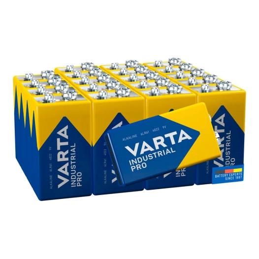 Pack De 20 Piles 9v - 6lr61 Varta Industrial Pro 26,5x17,5x48,5mm