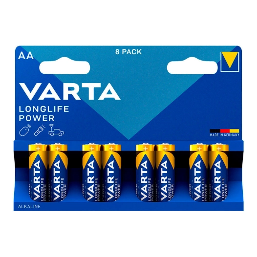 S.Of. Pile Varta Longlife Power Aa - Lr06 (EMBALLAGE 8 Unit) Ø14,5x50,5mm
